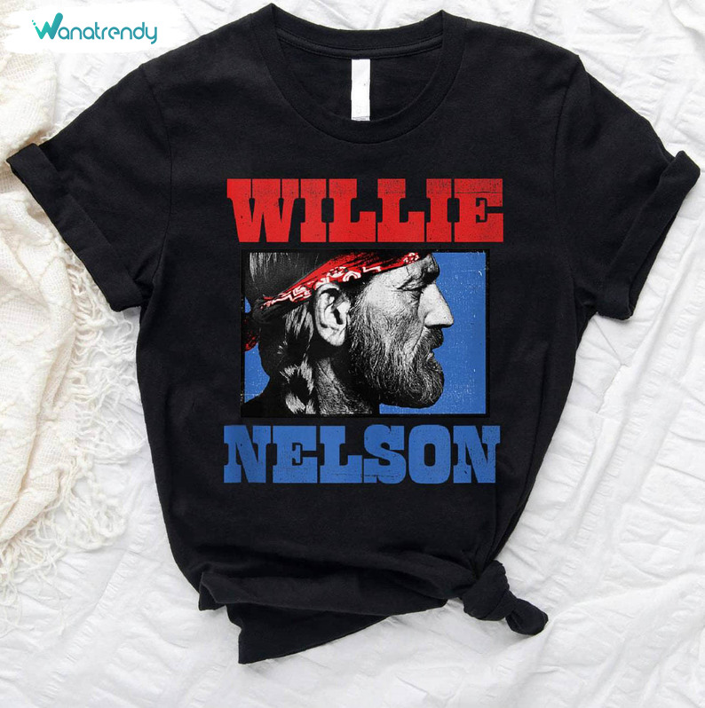 Vintage Willie Nelson Shirt, Trendy Bandana Unisex T Shirt Unisex Hoodie