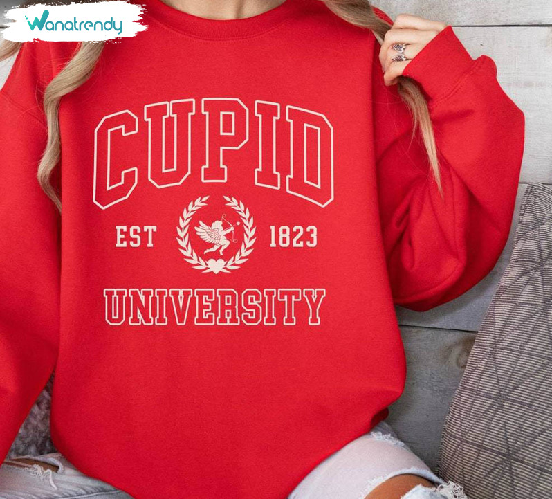 Groovy Cupid University Shirt, Fantastic Valentines Unisex T Shirt Short Sleeve