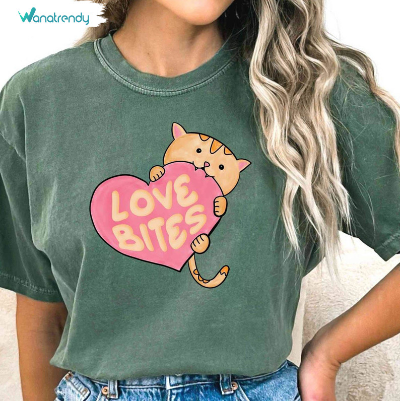 Comfort Colors Reg Cat Love Bites T Shirt, Love Bites Shirt Unisex Hoodie