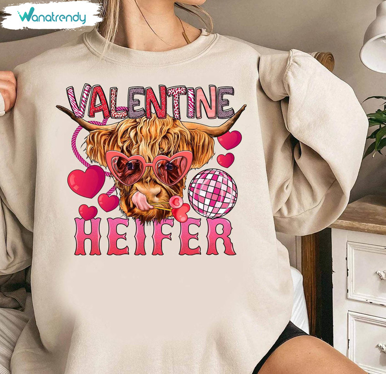 Vintage Heifer Valentine Shirt, Valentine Heifer Cow Sweatshirt Short Sleeve