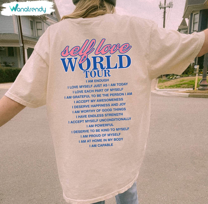 Groovy Self Love World Tour Shirt, Comfort Self Love Unisex Hoodie Short Sleeve