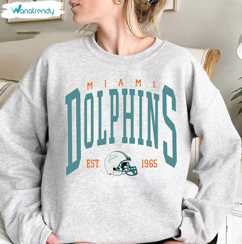 Creative Miami Dolphins Shirt, Dolphins Erst 1965 Crewneck Long Sleeve