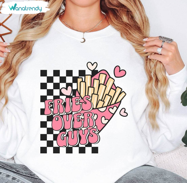 Cool Fries Before Guys Shirt, Valentines Day Downtown Girl Retro Sweater Tank Top