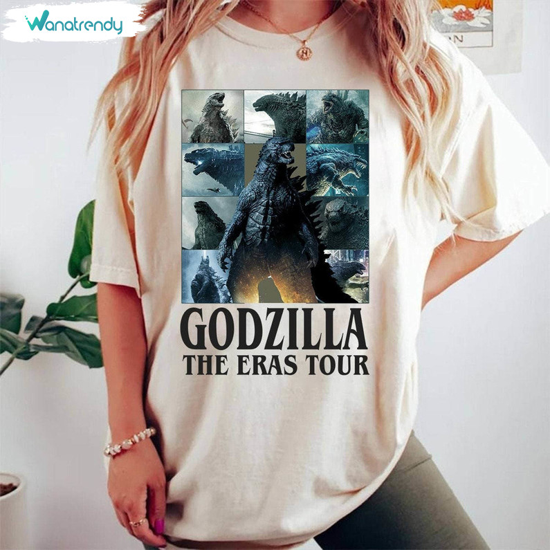 Retro Godzilla The Eras Tour T Shirt, New Rare Godzilla Minus One Shirt Short Sleeve