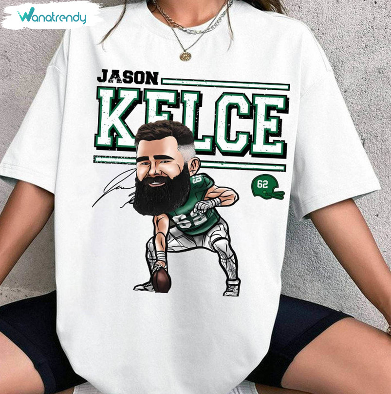 Groovy Jason Kelce Philadelphia Cartoon T Shirt, Jason Kelce Eagles Shirt Short Sleeve