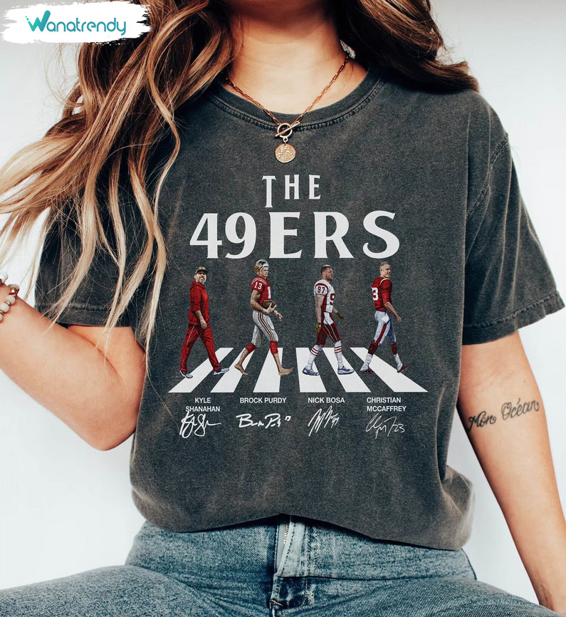 Cute 49ers Walking Abbey Road Sweater, San Francisco Football Sweatshirt Hoodie