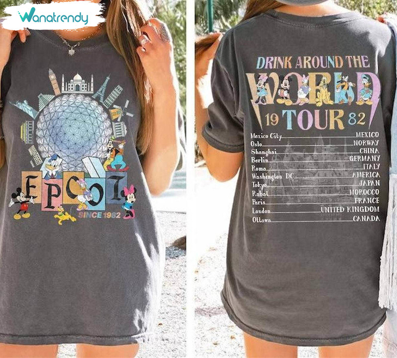 Epcot Drink Around The World Comfort Colors T Shirt, Epcot Center Shirt Hoodie