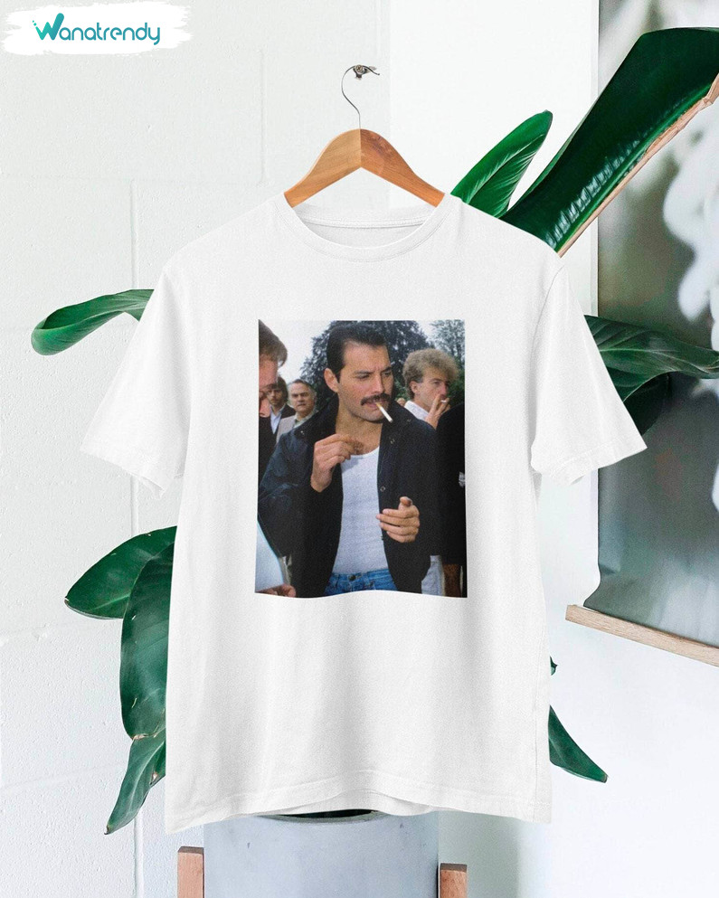 Freddie Mercury Photo Comfort T Shirt, Trendy Freddie Mercury Shirt Short Sleeve