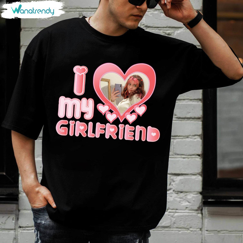 Personalised I Heart My Girlfriend Sweatshirt , Cute I Love My Girlfriend Shirt Crewneck
