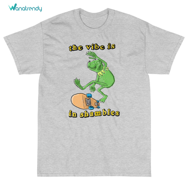 Retro The Vibes Are In Shambles Shirt, Frog Dancing Unisex Hoodie Short Sleeve