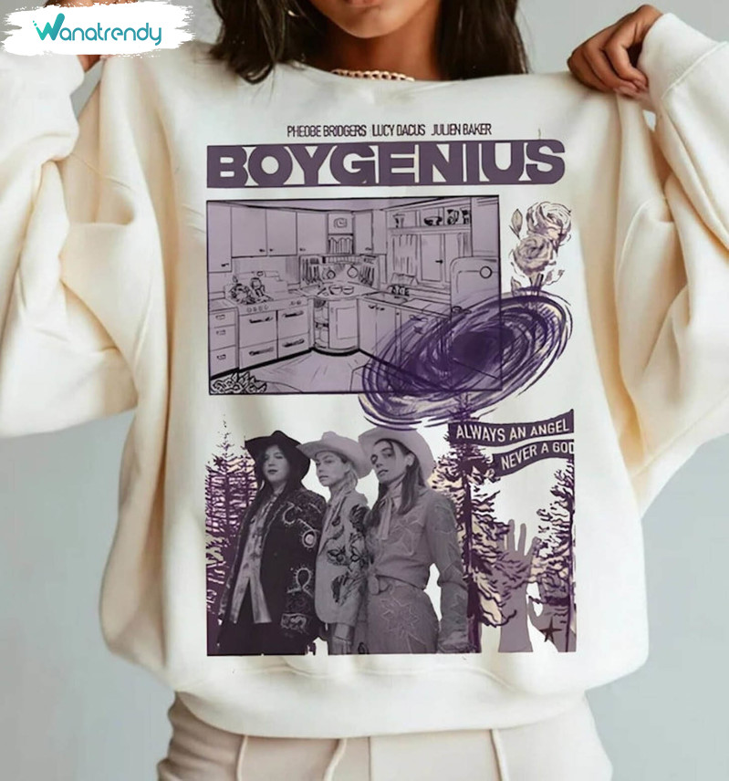 Boygenius Band Groovy Shirt, New Rare Reset Concert Tour 2024 T Shirt Crewneck