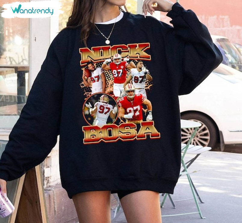 Nick Bosa New Rare Sweatshirt, Trendy Football Hoodie Long Sleeve