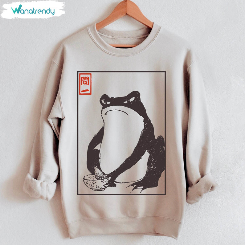 Groovy Matsumoto Hoji Art Sweater, Creative Unimpressed Frog Shirt Short Sleeve