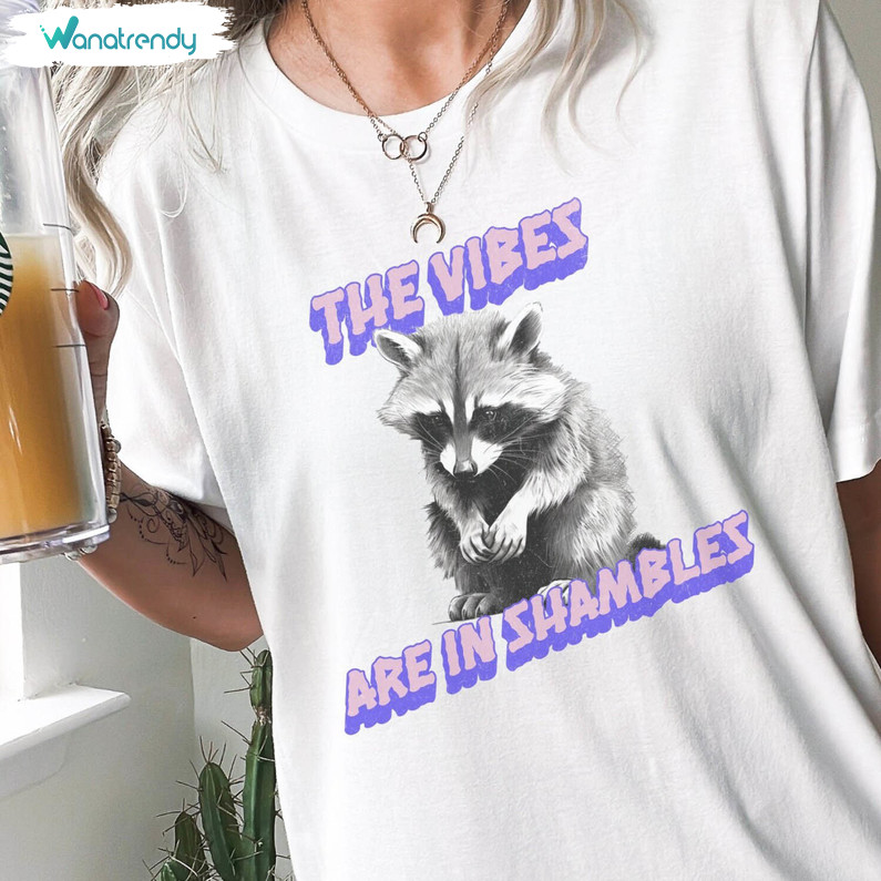 Comfort The Vibes Are In Shambles Shirt, Modern Raccoon Long Sleeve Short Sleeve