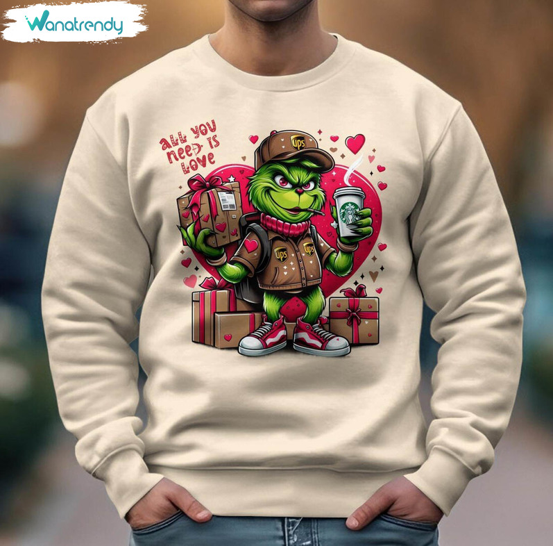 Modern Grinch's Valentine Shirt, With A Wink Valentine's Day Grinch Sweater Tank Top