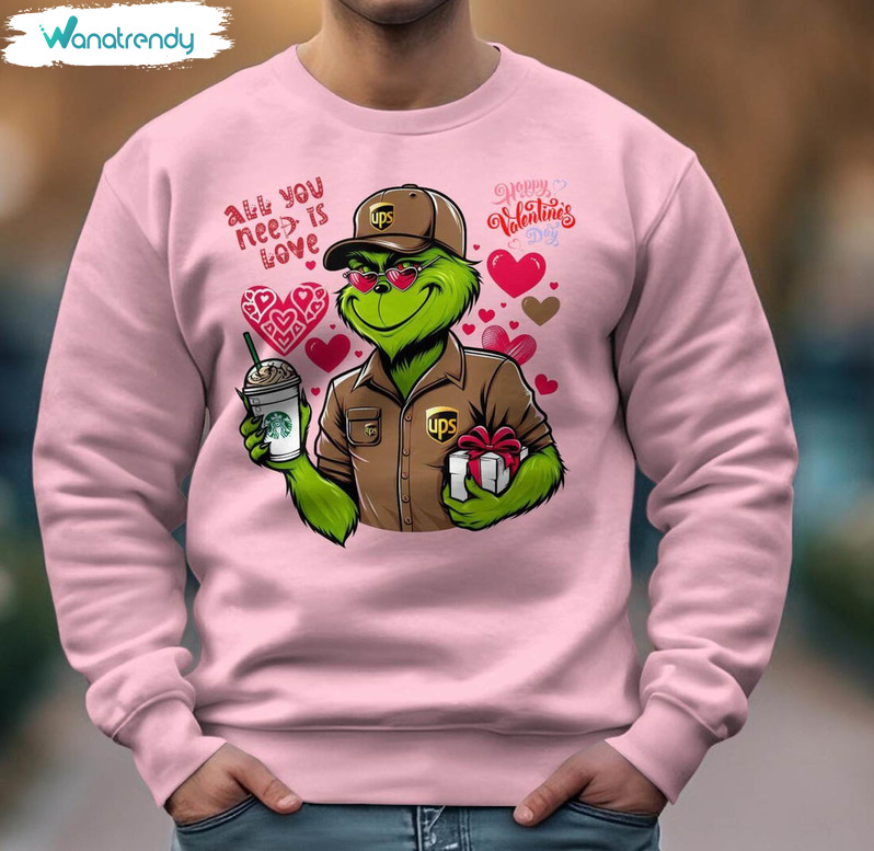 Groovy Grinch's Valentine Shirt, Love Delivered With A Wink Sweater T Shirt
