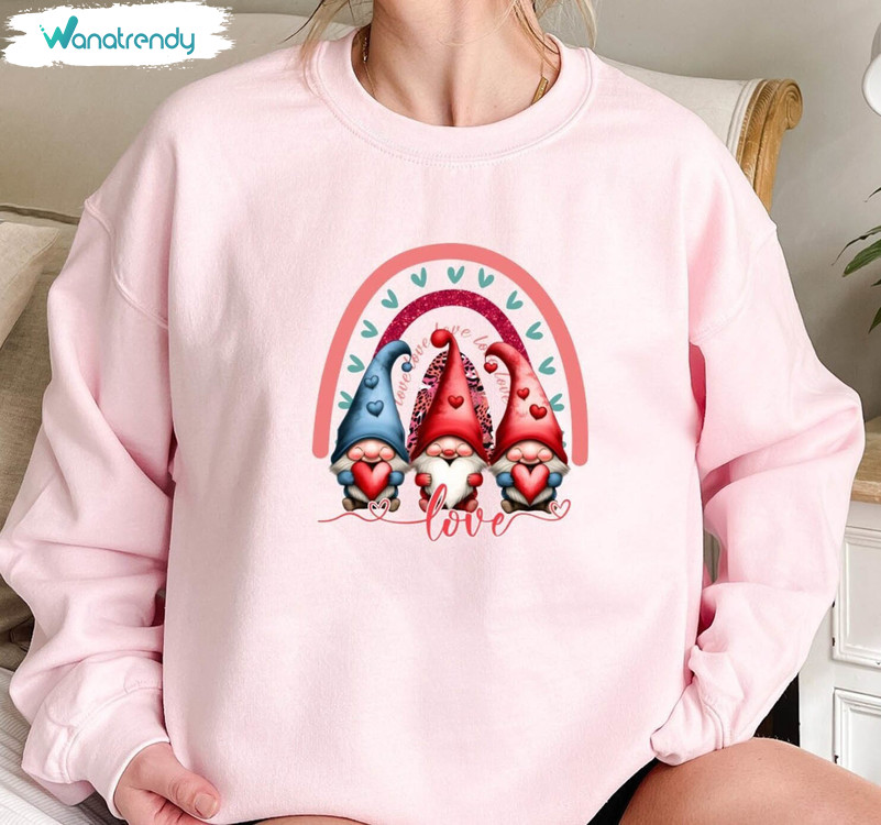 Love Gnome Valentines Inspired Sweatshirt, Gnome Love Sweater Unisex Hoodie