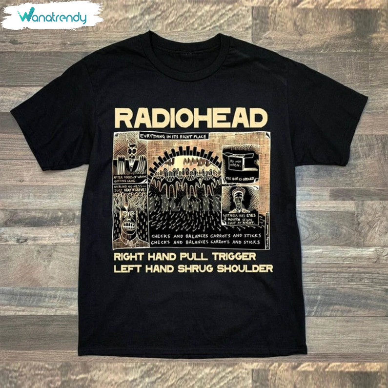 New Rare Radiohead Shirt, Vintage Radiohead Concert Tour Tee Tops Unisex Hoodie