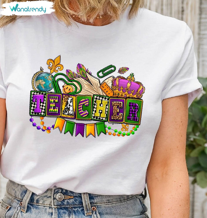 Funny Mardi Gras Teacher Shirt, Awesome Mardi Gras Tank Top Unisex Hoodie