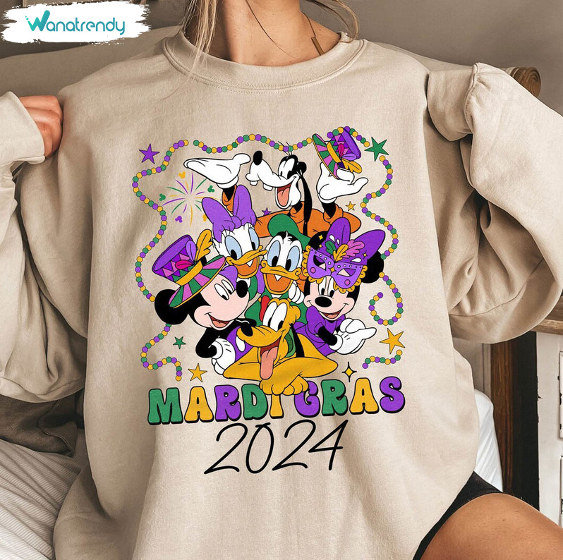 Mickey And Friends Mardi Gras Funny Shirt, Disney Matching Trip 2024 Tank Top Hoodie