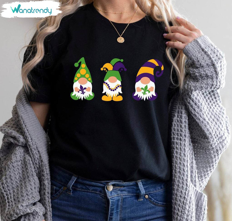 Inspirational Mardi Gras Gnomes Shirt, Family Mardi Gras Long Sleeve Sweater