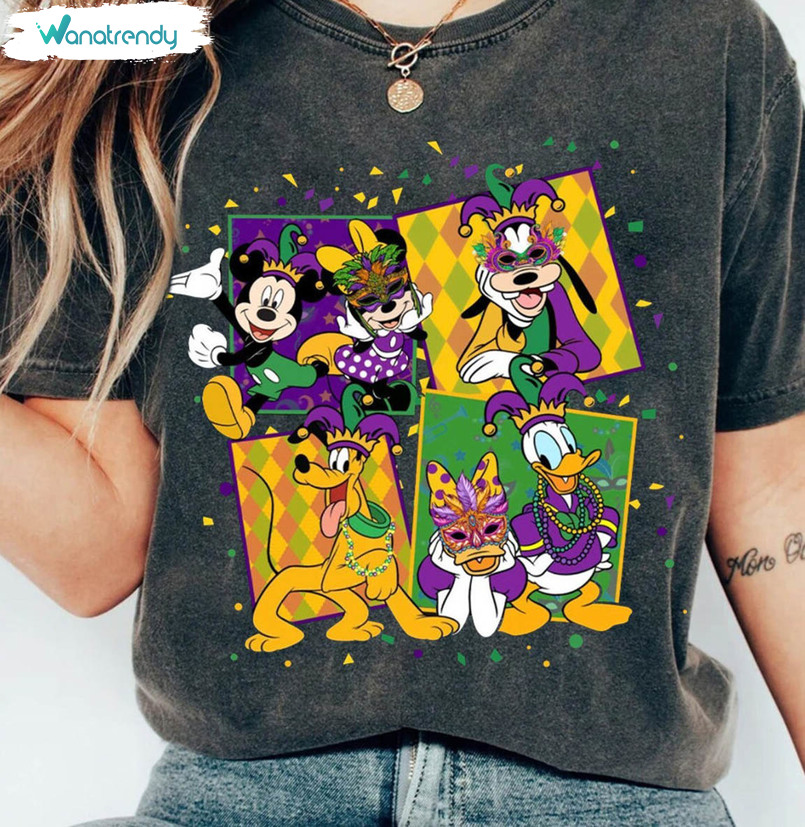 Trendy Mickey And Friends Mardi Gras Shirt, Disney Matching Trip Tank Top Hoodie