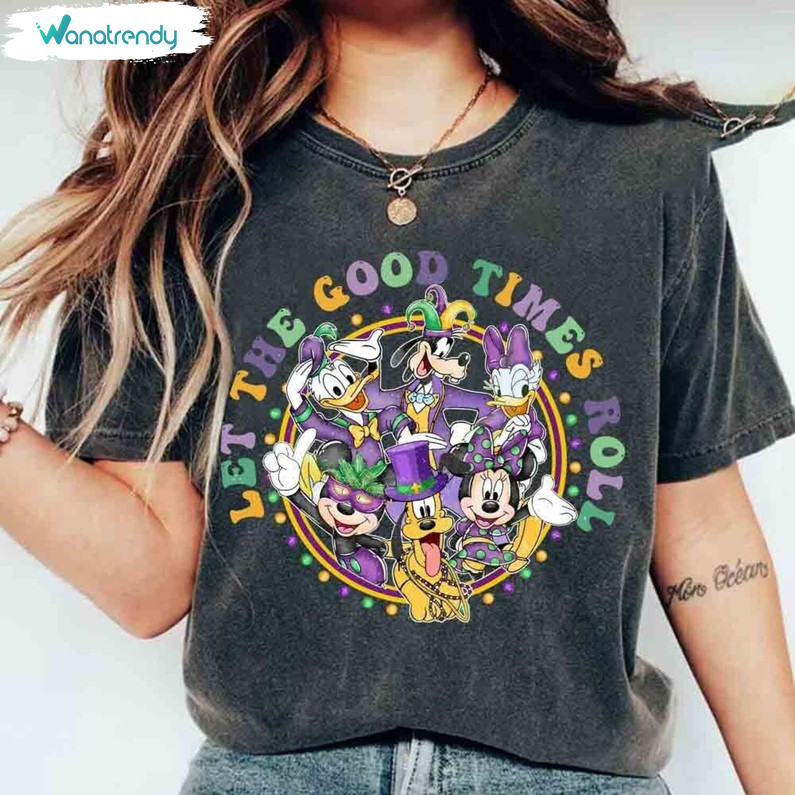 Let The Good Times Roll Mardi Gras Shirt, Mickey And Friends Disney Mardi Gras T Shirt Hoodie