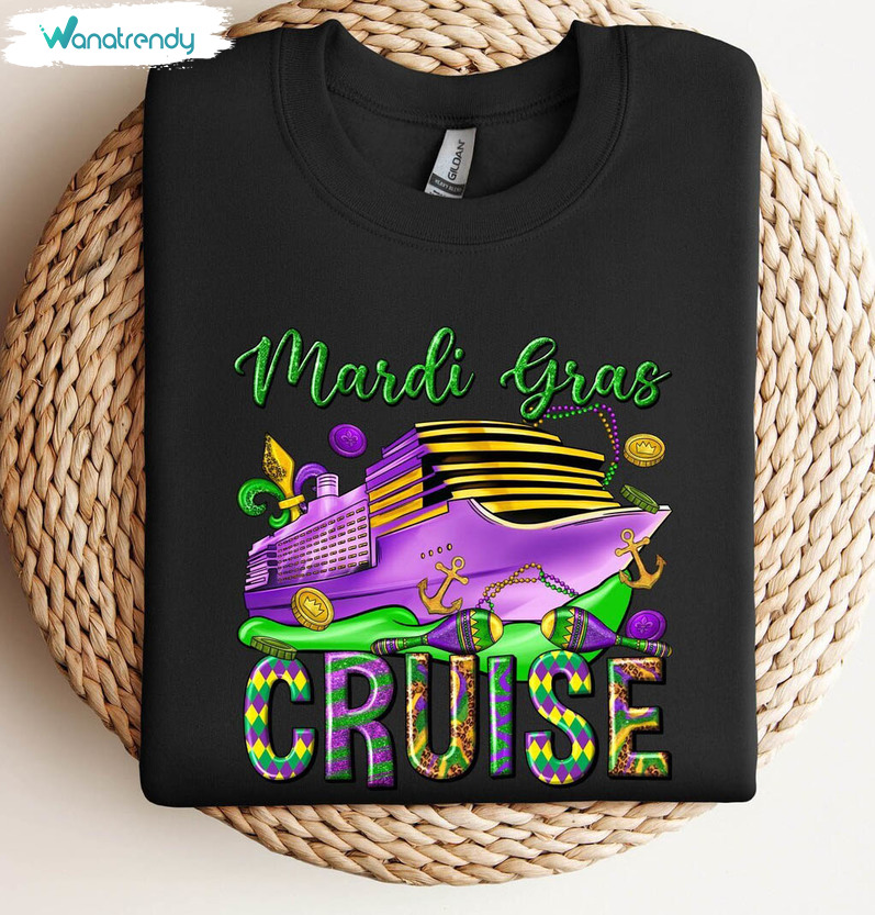 Modern Mardi Gras Cruise Shirt, Mardi Gras Cruise Family Squad Sweater Hoodie