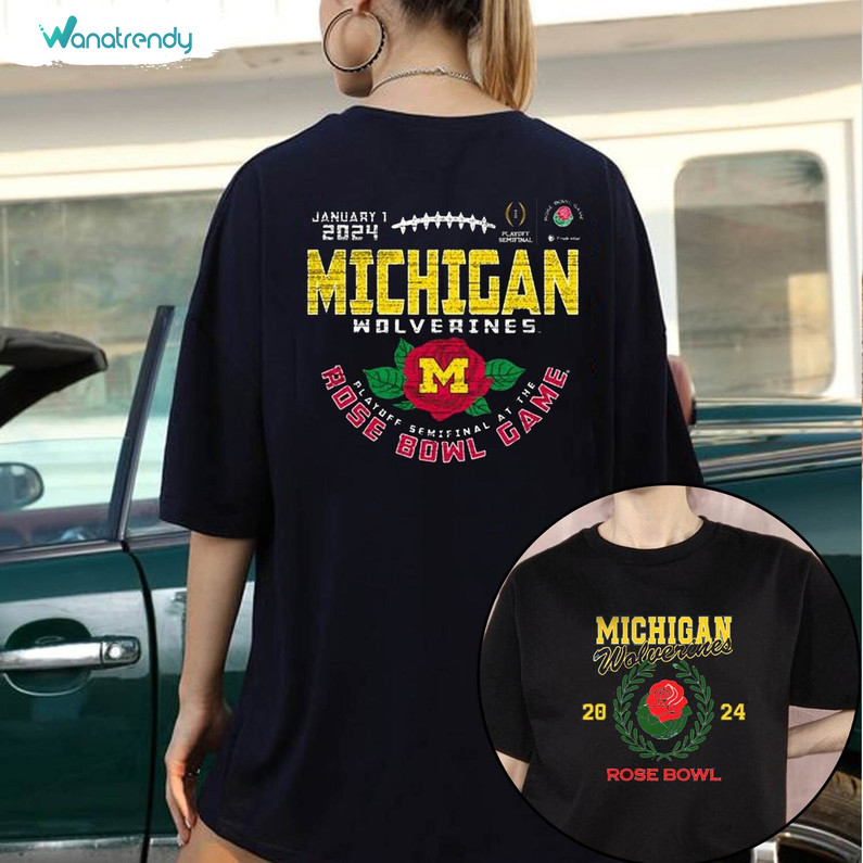 Modern Michigan Wolverines Rose Bowl Shirt, Rose Bowl 2024 Sweatshirt Crewneck