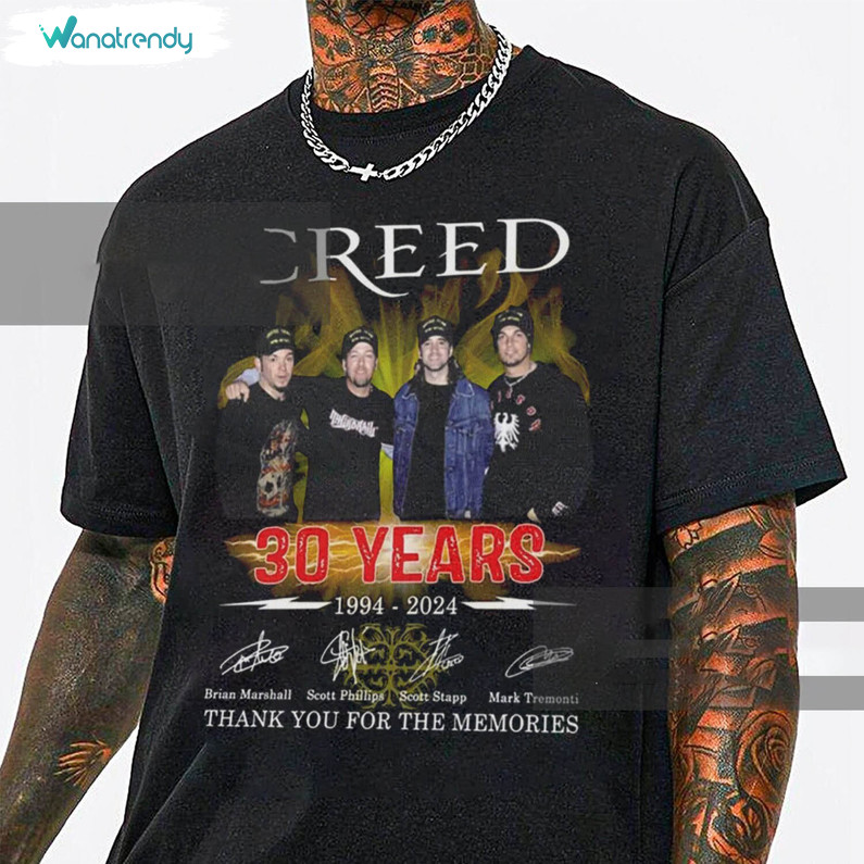 Creed Band Groovy Shirt, Unique Creed 30 Years 1994 2024 Tank Top Long Sleeve