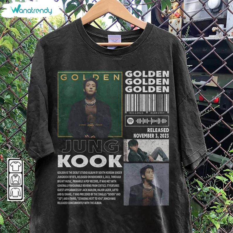 Cute Golden Album 90s Short Sleeve , Jungkook Golden Album Shirt Long Sleeve