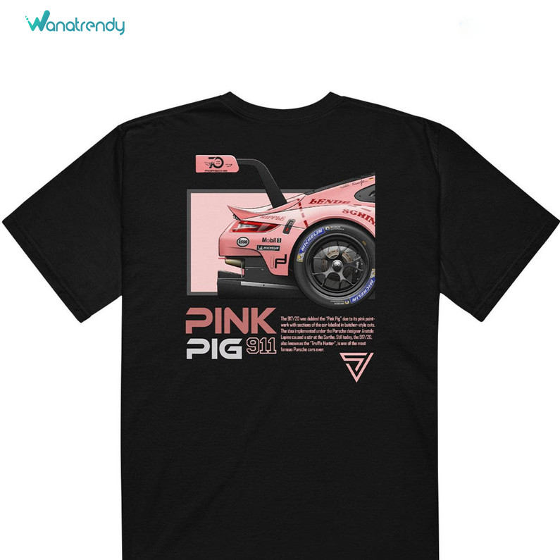 New Rare Porsche 911 T Shirt, Must Have Pink Pig Unisex Hoodie Long Sleeve