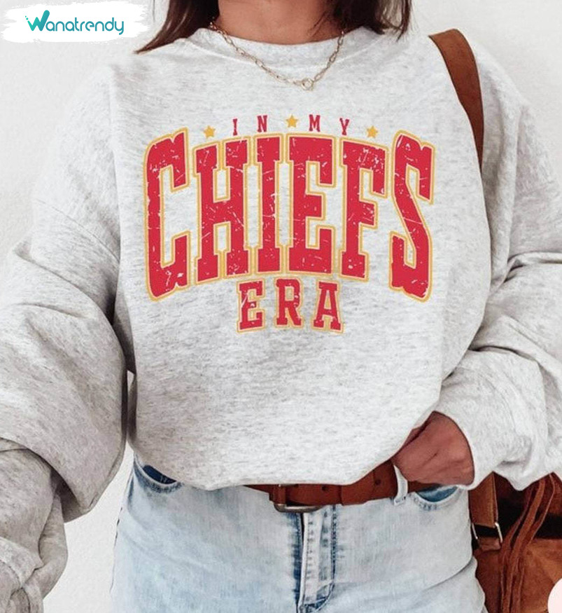 In My Chiefs Era Vintage Sweatshirt, Must Have Kansas City Crewneck Short Sleeve