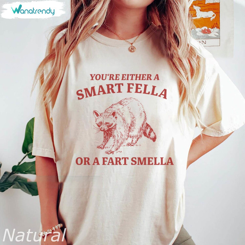 Awesome Weird T Shirt, Cute Smart Fella Or Fart Smells Inspired Shirt Long Sleeve