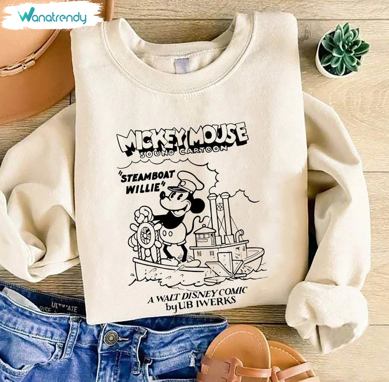 Cute Steamboat Willie Shirt, Mickey Mouse Steamboat Willie Poster Homage T Shirt Hoodie