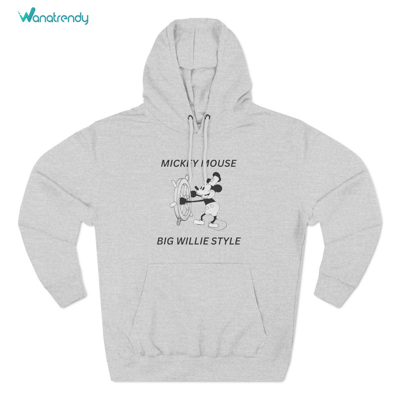 Groovy Steamboat Willie Shirt, Awesome Mickky Mouse Big Willie Style Tee Tops Hoodie