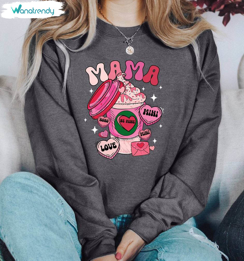 New Rare Mama Valentines Day Shirt, Retro Mama Tee Tops Sweatshirt