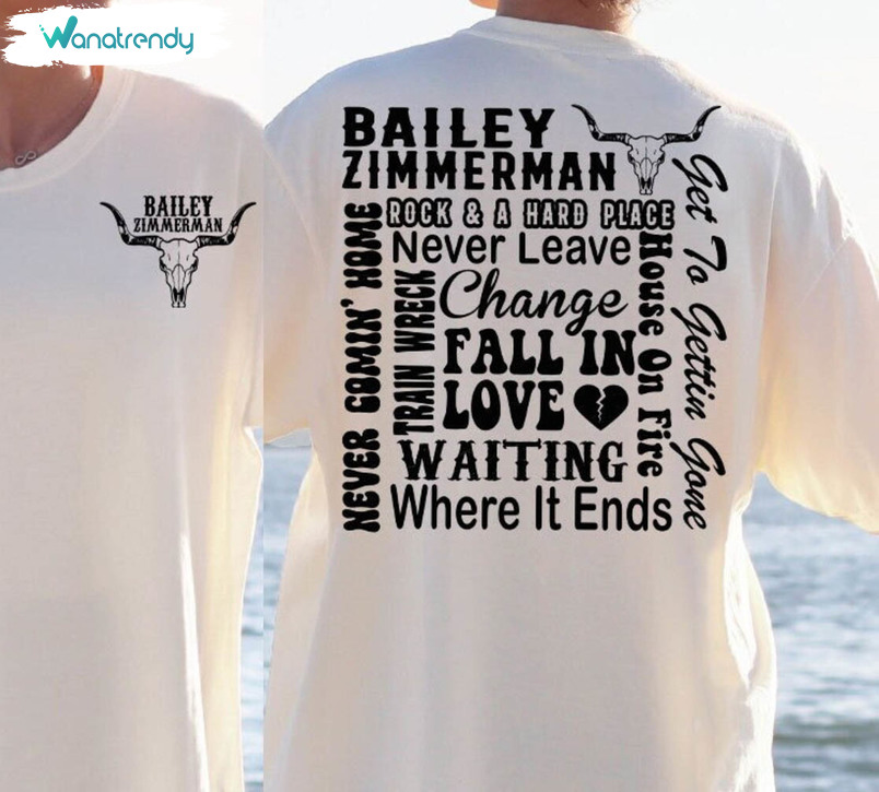 Limited Bailey Zimmerman Inspired Shirt, Country Artist Crewneck Unisex T Shirt
