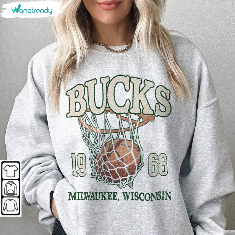 Milwaukee Basketball Vintage Unisex T Shirt , Milwaukee Bucks Shirt Tee Tops