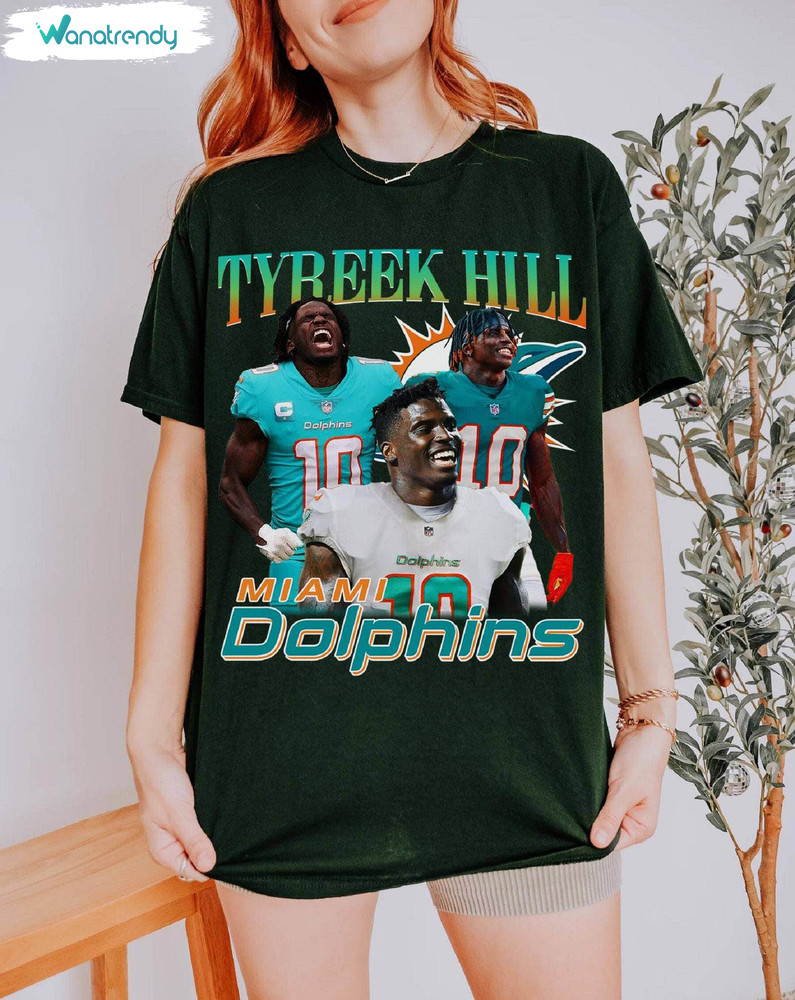 Tyreek Hill Vintage Shirt, Must Have Miami Dolphins Long Sleeve Unisex Hoodie