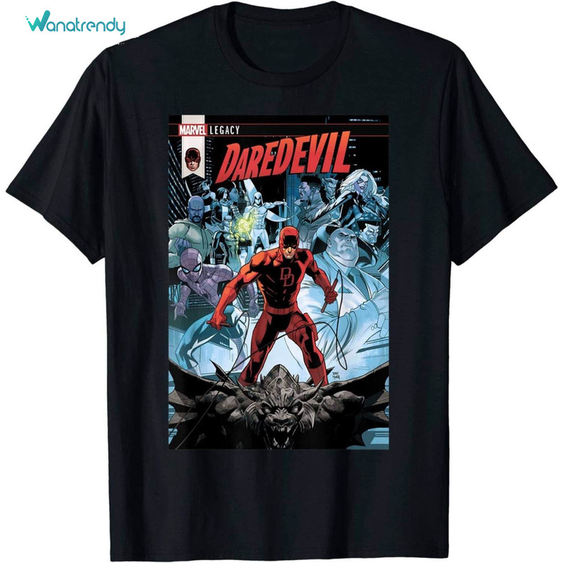 Vintage Daredevil Shirt, Marvel Daredevil Legacy Comic Tee Tops Short Sleeve