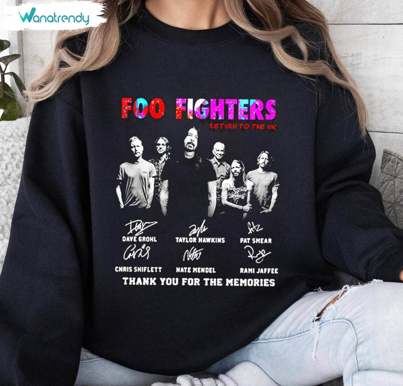 Trendy Thank You For Memories Sweatshirt , Foo Fighters Tour Shirt Short Sleeve