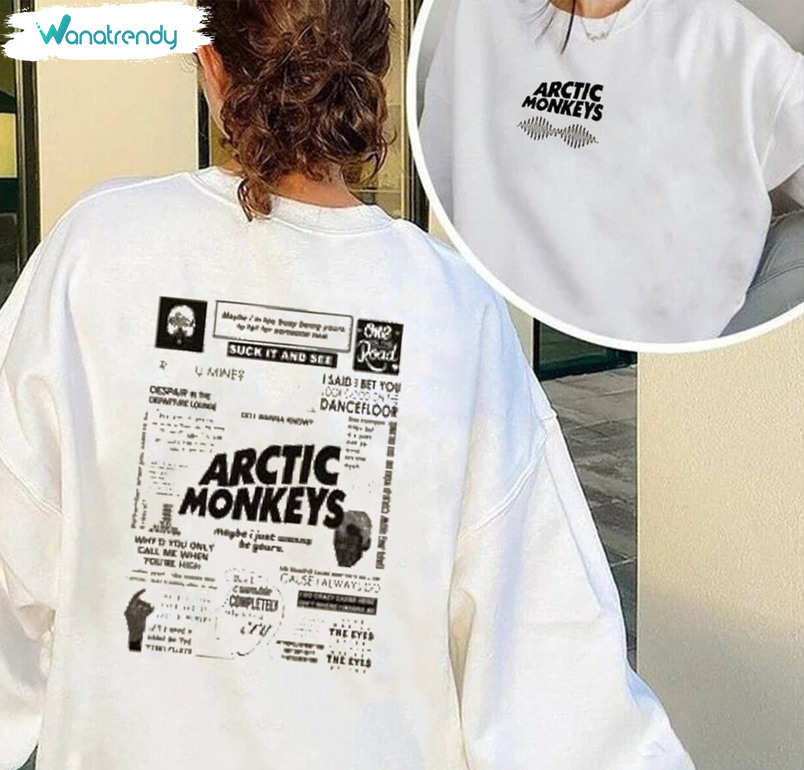 Arctic Music Cool Sweatshirt , Vintage Arctic Monkeys Tour Shirt Long Sleeve