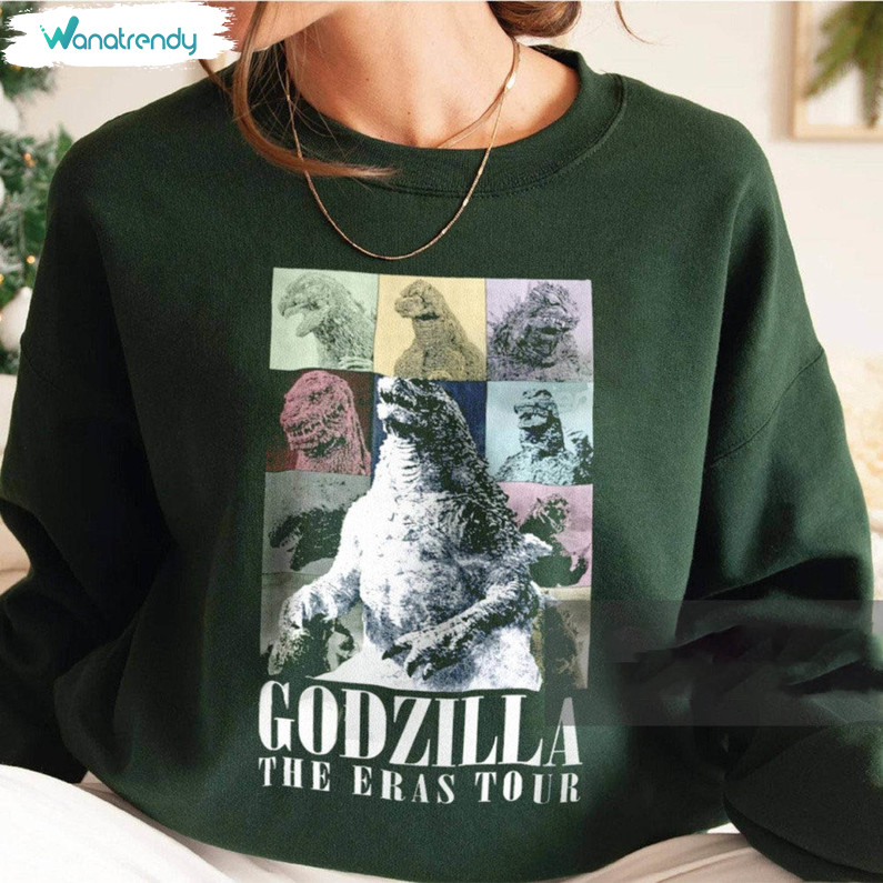 Retro Godzilla Eras Tour Sweater, Comfort Godzilla Minus One Shirt Long Sleeve