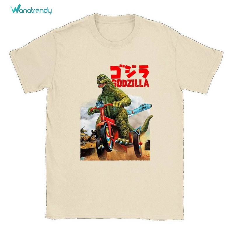 Unique Godzilla On A Tricycle Funny Sweatshirt , Godzilla Minus One Shirt Hoodie