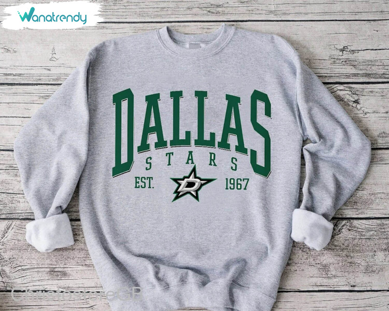 New Rare Dallas Stars Shirt, Must Have Dallas Sports Fan Long Sleeve Unisex Hoodie