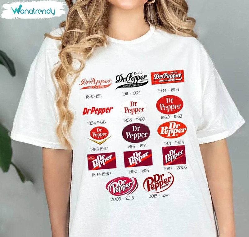 Modern Dr Pepper Shirt, Dr Pepper Logo History Unisex Hoodie Short Sleeve