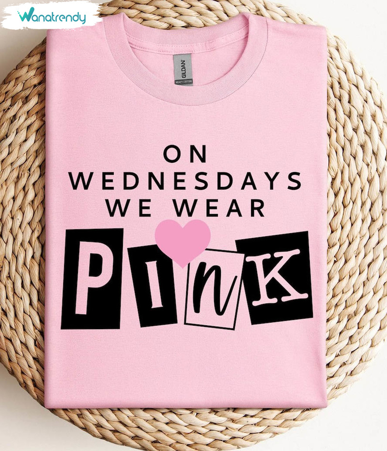 Limited Mean Girls Shirt, Cute On Wednesdays We Wear Pink Short Sleeve Long Sleeve