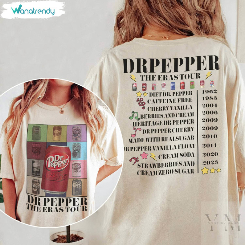 Fantastic Dr Pepper Cans Eras Tour Inspired Hoodie, Trendy Dr Pepper Shirt Long Sleeve