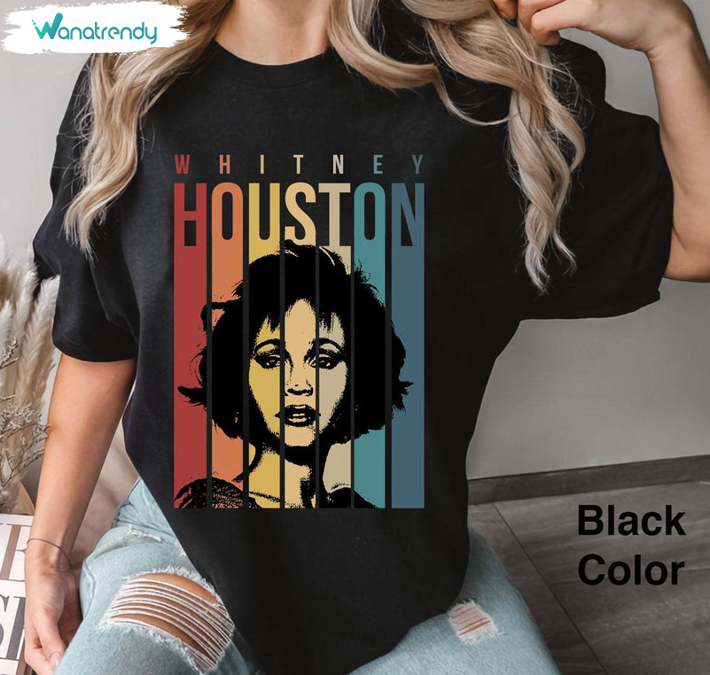 Retro Whitney Houston Shirt, Comfort Colors Music Band Crewneck Tee Tops